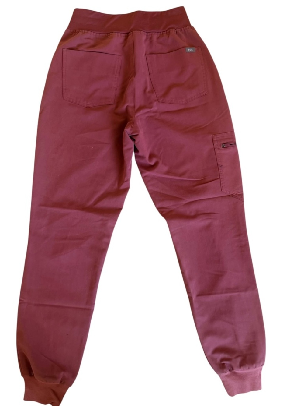FIGS Technical Collection Burgundy Cargo Scrub Joggers Size S